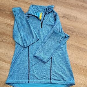 Lolë Blue Patterned Quarter-Zip Top